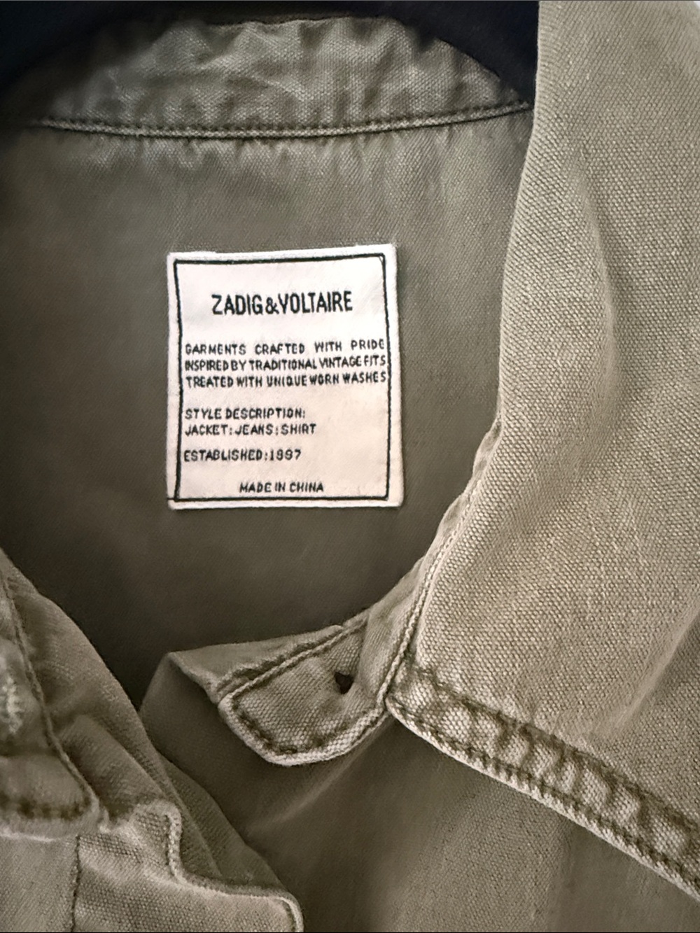 Zadig & Voltaire Olive Green Casual Shirt Jacket - Picture 3 of 5